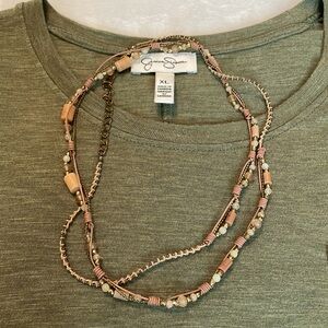 Peach-y Pink 3 Strand Necklace 🍑